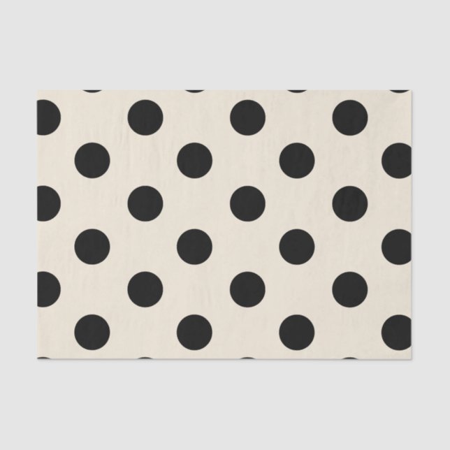 Big Polka Dots Black Chic Pattern Tissue Paper (Front)