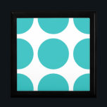 Big Polka Dots Gift Box<br><div class="desc">Cute and trendy Big Polka Dots Gift Box. This design features over-sized big circle polka dots in turquoise and white. Text can be added to this design to give it a personal touch.</div>