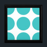 Big Polka Dots Gift Box<br><div class="desc">Cute and trendy Big Polka Dots Gift Box. This design features over-sized big circle polka dots in turquoise and white. Text can be added to this design to give it a personal touch.</div>