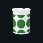 Big Polka Dots Pitcher<br><div class="desc">Cute and trendy Big Polka Dots Pitcher. This design features over-sized big circle polka dots in green and white. Text can be added to this design to give it a personal touch.</div>
