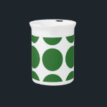 Big Polka Dots Pitcher<br><div class="desc">Cute and trendy Big Polka Dots Pitcher. This design features over-sized big circle polka dots in green and white. Text can be added to this design to give it a personal touch.</div>