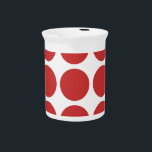 Big Polka Dots Pitcher<br><div class="desc">Cute and trendy Big Polka Dots Pitcher. This design features over-sized big circle polka dots in red and white. Text can be added to this design to give it a personal touch.</div>