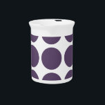 Big Polka Dots Pitcher<br><div class="desc">Cute and trendy Big Polka Dots Pitcher. This design features over-sized big circle polka dots in purple and white. Text can be added to this design to give it a personal touch.</div>
