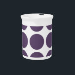 Big Polka Dots Pitcher<br><div class="desc">Cute and trendy Big Polka Dots Pitcher. This design features over-sized big circle polka dots in purple and white. Text can be added to this design to give it a personal touch.</div>
