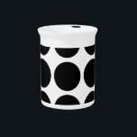 Big Polka Dots Pitcher<br><div class="desc">Cute and trendy Big Polka Dots Pitcher. This design features over-sized big circle polka dots in black and white. Text can be added to this design to give it a personal touch.</div>