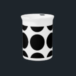 Big Polka Dots Pitcher<br><div class="desc">Cute and trendy Big Polka Dots Pitcher. This design features over-sized big circle polka dots in black and white. Text can be added to this design to give it a personal touch.</div>