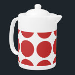 Big Polka Dots Teapot<br><div class="desc">Cute and trendy Big Polka Dots Teapot. This design features over-sized big circle polka dots in red and white. Text can be added to this design to give it a personal touch.</div>
