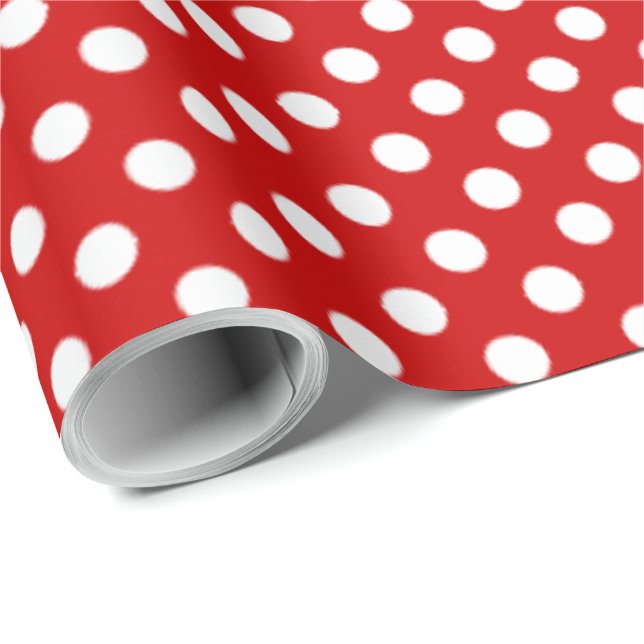 Big Polka Dotted Design Balloon Red Wrapping Paper (Roll Corner)