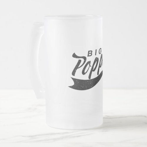 Big Poppa Dad Fathers Day Gift Frosted Glass Beer Mug