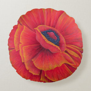 Big Poppy 2003 Round Pillow