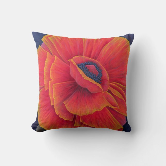 Big Poppy 2003 Throw Pillow (Front)