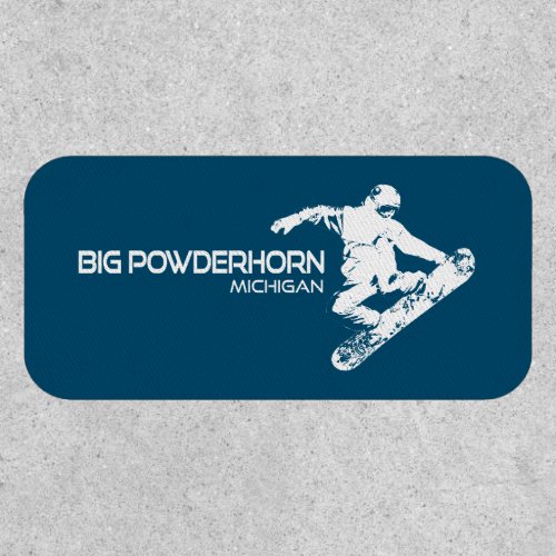 Big Powderhorn Mountain Michigan Snowboarder Patch
