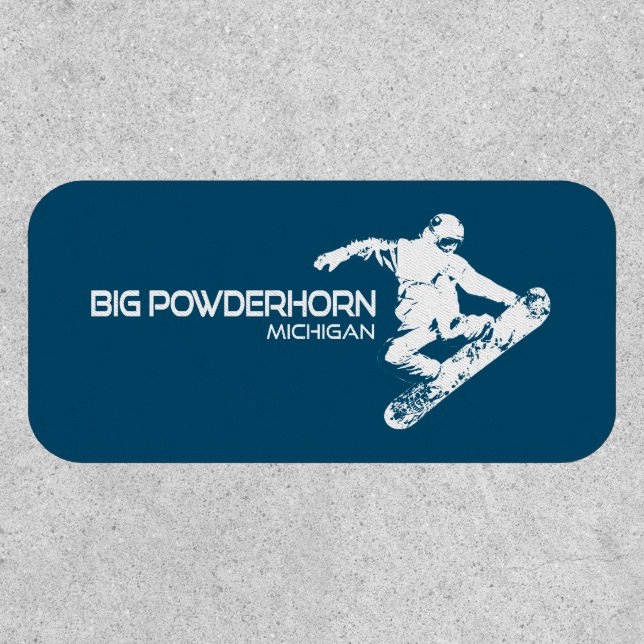 Big Powderhorn Mountain Michigan Snowboarder Patch (Front)