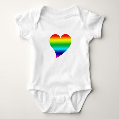 Big pride lgbtq rainbow colors Heart Love white Baby Bodysuit