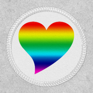 Big pride lgbtq rainbow colors Heart, Love, white Patch