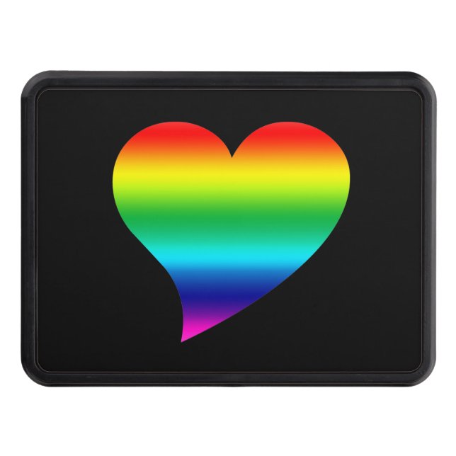 Big pride rainbow lgbtq lgbt Heart car trailer Hitch Cover (Front)
