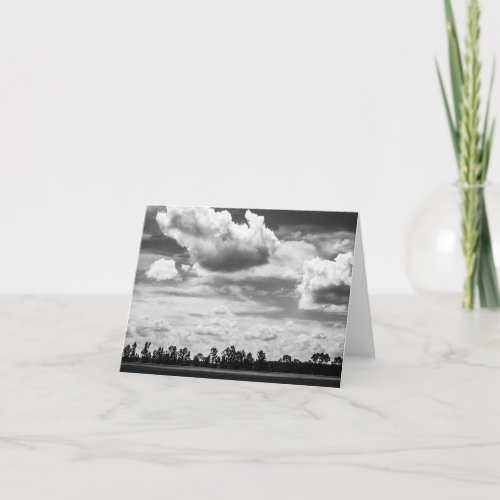 Big Puffy Clouds Black and White Note Card
