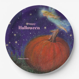 Big Pumpkin Fairy Custom Halloween Paper Plates
