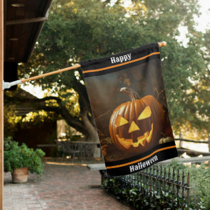Big Pumpkin Halloween Collection House Flag