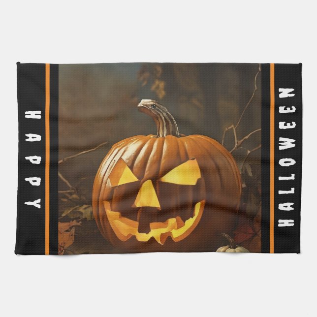 Big Pumpkin Halloween Collection Kitchen Towel (Horizontal)