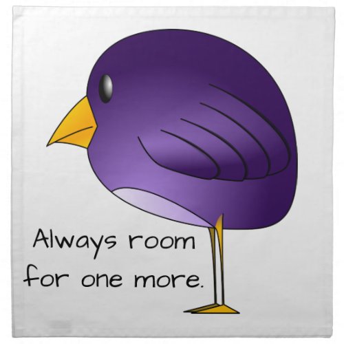 Big Purple Bird Always Room For More Customizable Cloth Napkin