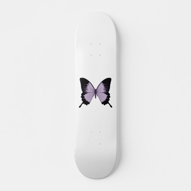 Big Purple & Black Butterfly Skateboard Deck (Front)