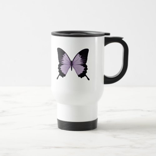 Big Purple  Black Butterfly Travel Mug