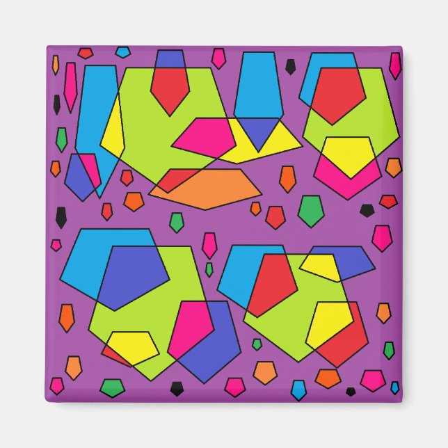 big purple blocks art magnet (Front)