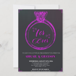 Big Purple Diamond Ring Illuminating Forever Love Invitation