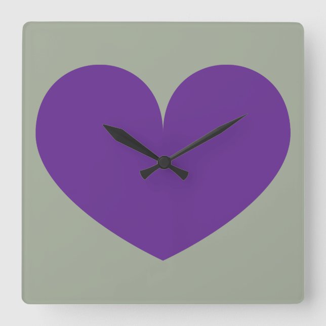 Big Purple Heart Design Wall Clock (Front)
