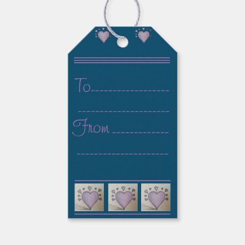 big purple heart small hearts black outline design gift tags