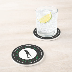 Big Putts Funny Lady Golfer Modern Black Green Coaster