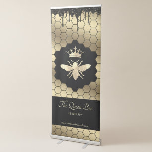 Big Queen Bee logo Vertical Retractable Banner