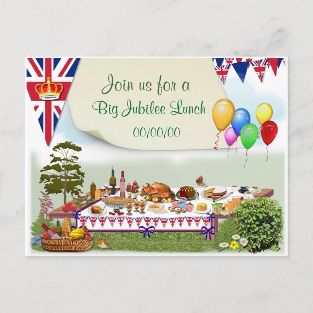 Big Queen's Jubilee Lunch Invitation  (Front)