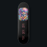 *~* Big Rainbow Hair Troll AP89 Neon Initial Skateboard<br><div class="desc">(Search code AP89 for Troll items and AP88 for medieval theme items ) Easily Transfer to other Zazzle Products. BLACK background Skateboard. The bright and oh so happy NEON Rainbow colors just pop the TROLL images and LETTERS. Customize / Personalize your INITIALS / MONOGRAM. Whimsical Cute funny Long Hair Troll...</div>