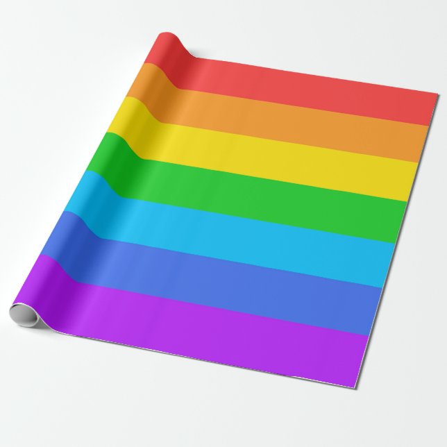 Big Rainbow Stripes Wrapping Paper (Unrolled)