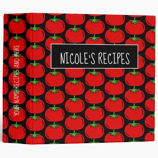 Big recipe binder organizer book with red tomatoes (Front/Spine)