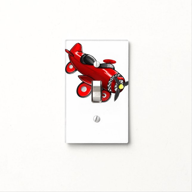 Big Red Airplane Light Switch Cover (In Situ)
