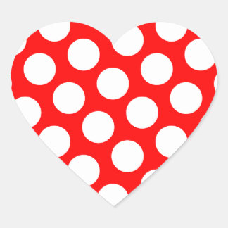 Big Red and White Polka Dots Heart Sticker