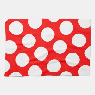 Big Red and White Polka Dots Towel