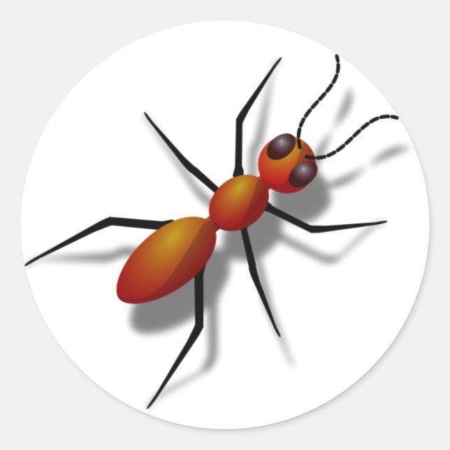 Big Red Ant Classic Round Sticker (Front)
