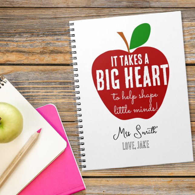 Big red apple Big heart teacher christmas gift Notebook (Creator Uploaded)