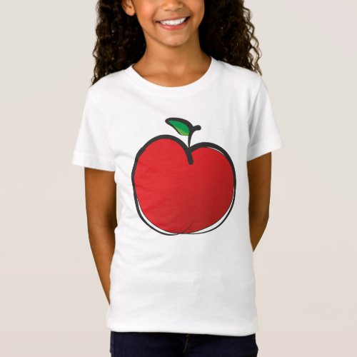 Big Red Apple Drawing T_Shirt