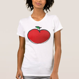 Big Red Apple Drawing T-Shirt