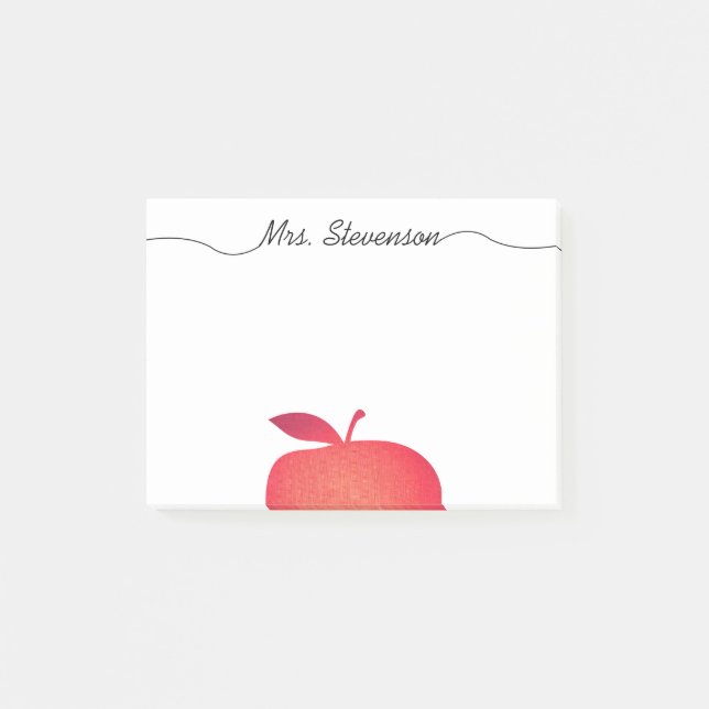 Big Red Apple Grade School Teacher's Post-it Notes (Front)