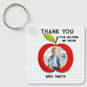 Big RED apple it takes a big heart photo card Keychain