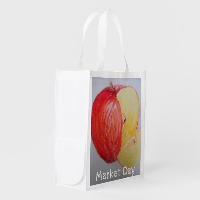 Big Red Apple Reusable Grocery Bag (Front Side)
