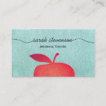 Big Red Apple School Teacher Education Business Card