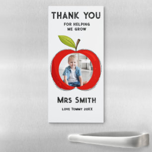 Big Red Apple Teacher Thank You Photo Magnetic Notepad
