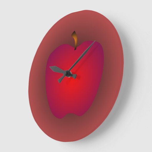 Big Red Apple Wall Clock Zazzle